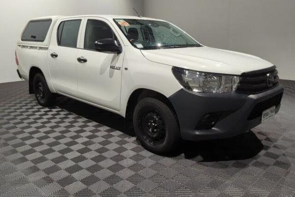 2019 Toyota Hilux TGN121R Workmate Double Cab 4x2 Glacier White 6 speed Automatic