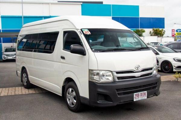 2011 Toyota HiAce TRH223R MY11 Commuter High Roof Super LWB White 4 speed Automatic